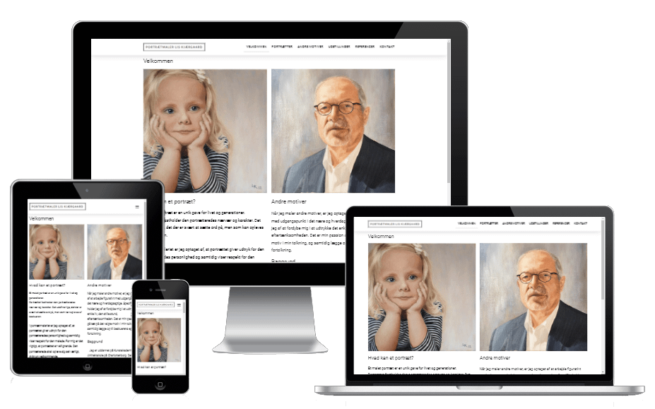 Ny hjemmeside i WordPress till portrætmaler Lis Kjærgaard
