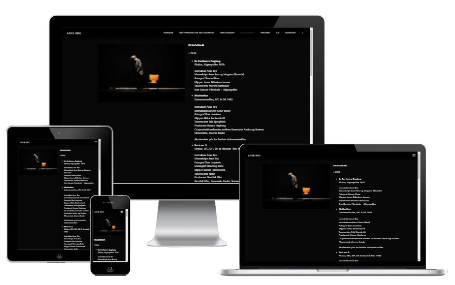 Ny Hjemmeside Filminstruktoer Arne Bro Wordpress Design 03